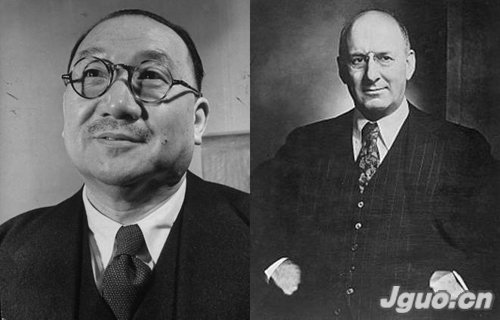 左：国民政府财政部长孔祥熙；右：美国财长Henry Morgenthau, Jr.